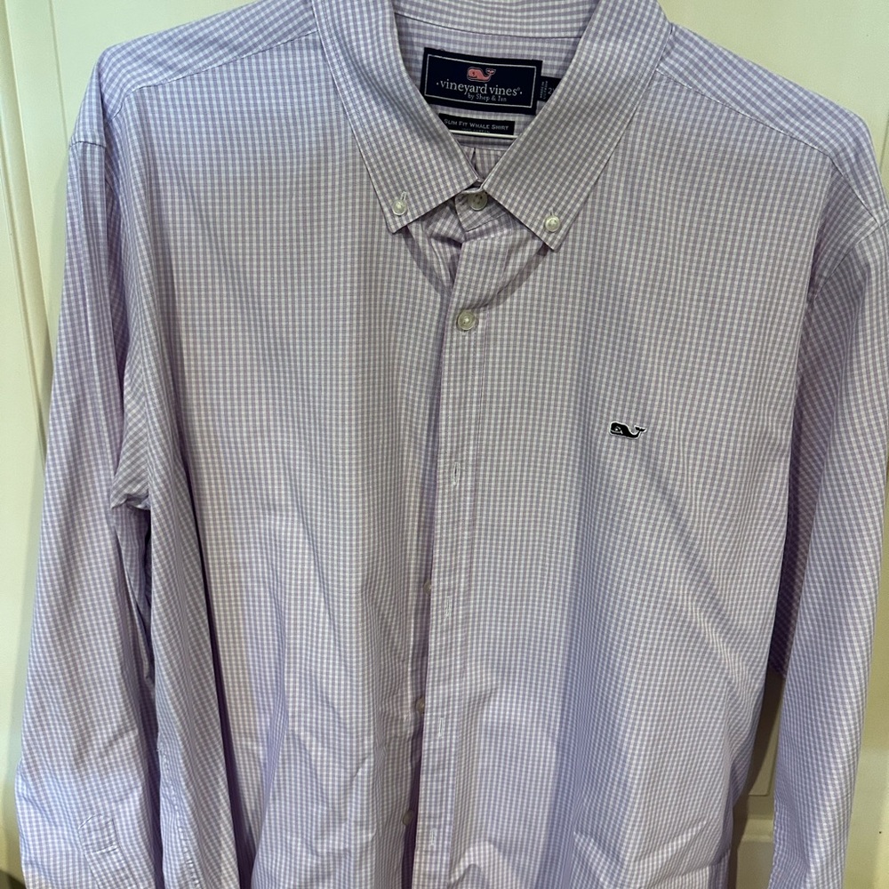 Vineyard Vines L/S Button Shirt - 2XL - Lavender plaid